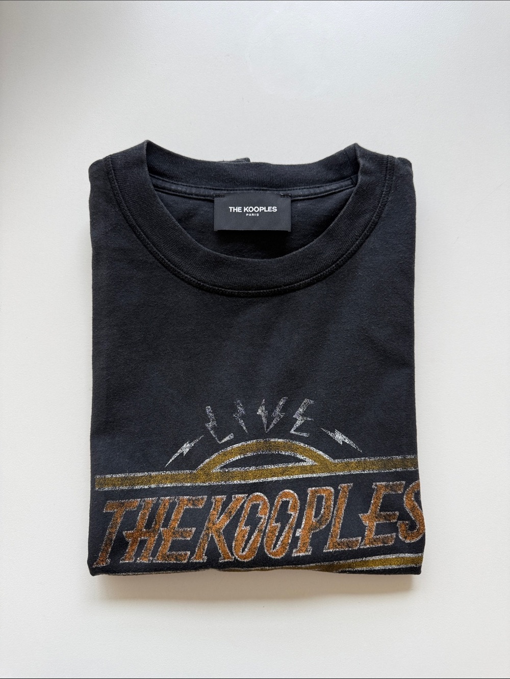 The Kooples Black Sleeveless Logo Muscle Tee with Gold Graphic
